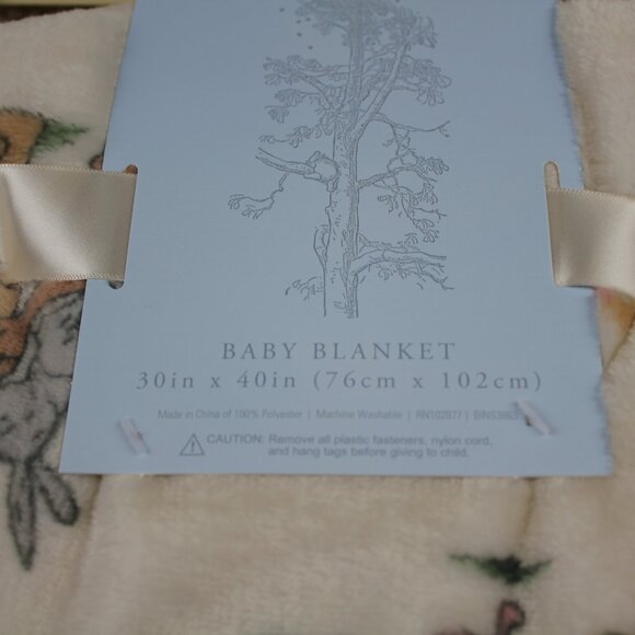 Winnie the Pooh Bear Collection Ivory Baby Blanket Friends Kanga Fleece Soft NWT - Picture 4 of 4